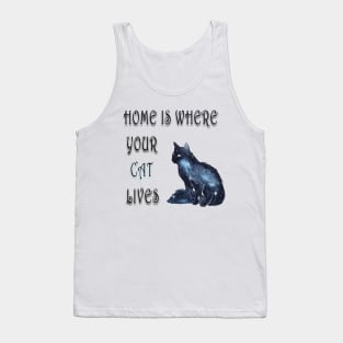 home is where your cat lives Tank Top